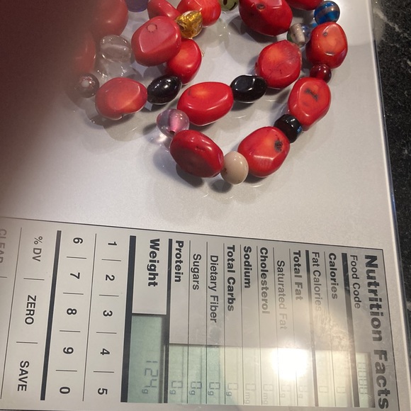 Red & Multi Color Beads Statement Necklace - Picture 7 of 7